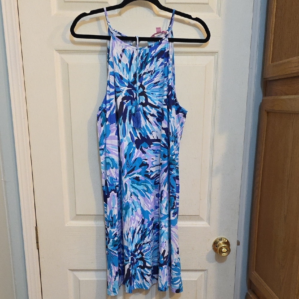 Blue and Purple Floral Dress